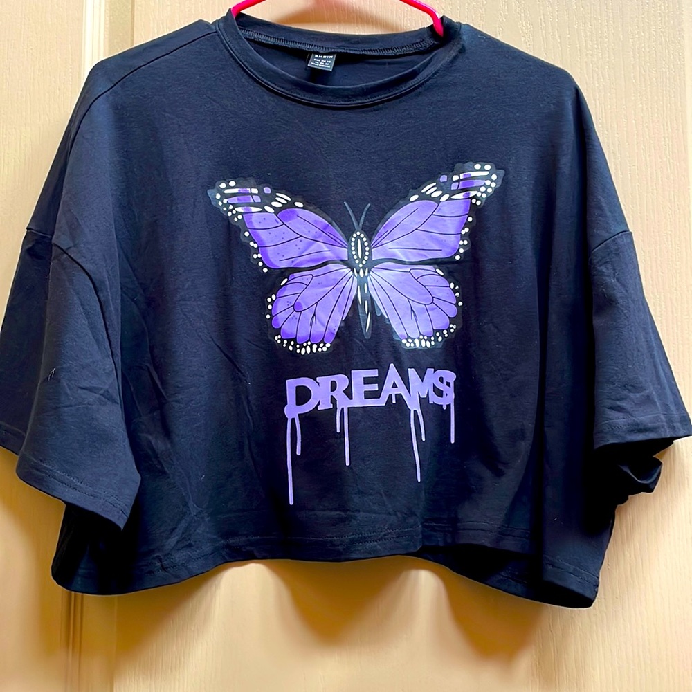 SHEIN, black crop top